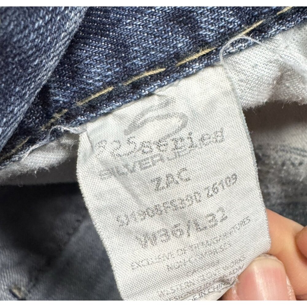 Vintage Y2K Silver Zac Jeans Thick Stitch Fit 31x31 - Picture 6 of 7